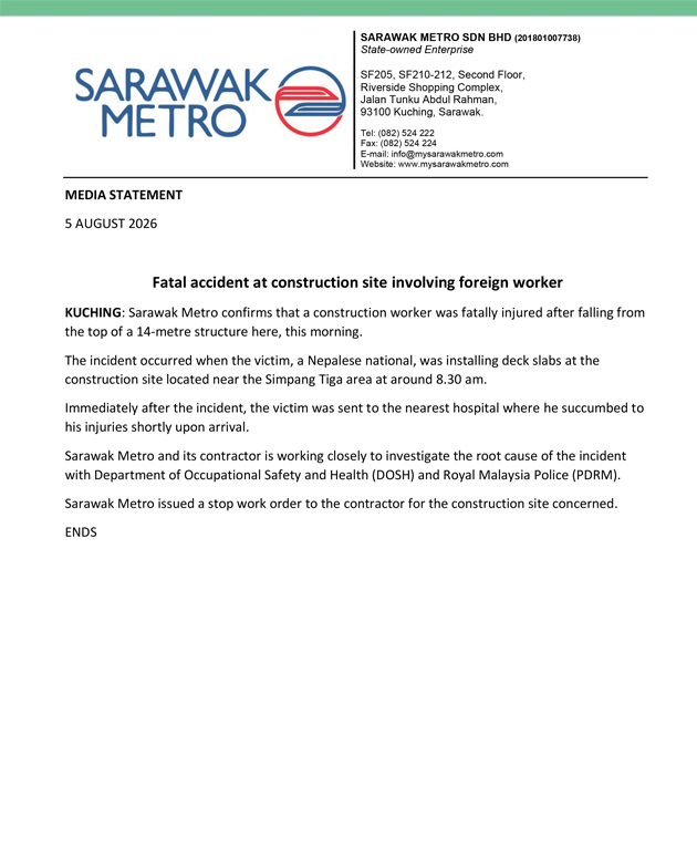 Fatal accident at construction site involving foreign worker 